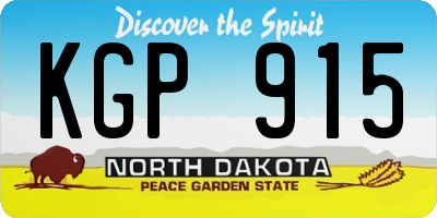 ND license plate KGP915
