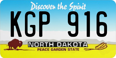ND license plate KGP916