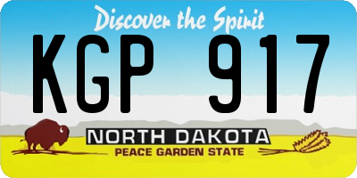 ND license plate KGP917