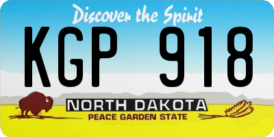ND license plate KGP918