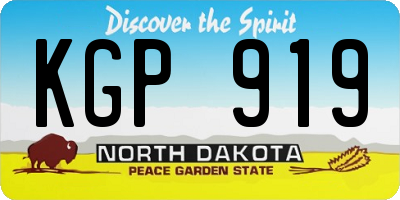 ND license plate KGP919