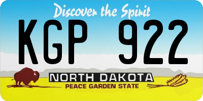 ND license plate KGP922