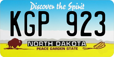 ND license plate KGP923