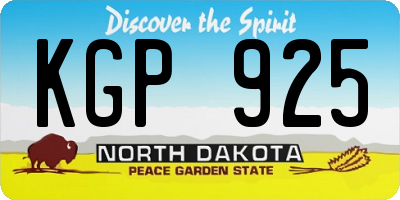 ND license plate KGP925