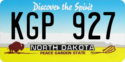ND license plate KGP927