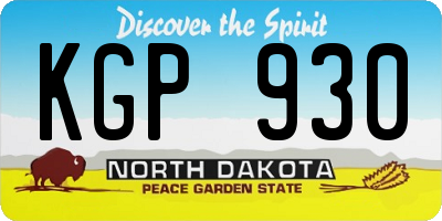 ND license plate KGP930