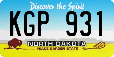 ND license plate KGP931