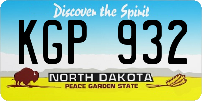 ND license plate KGP932