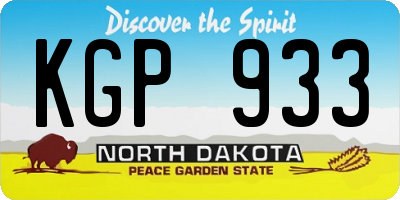 ND license plate KGP933