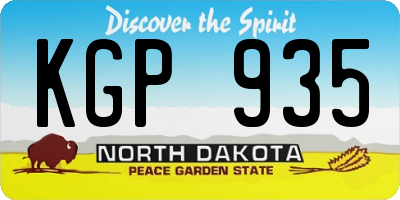 ND license plate KGP935