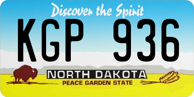 ND license plate KGP936