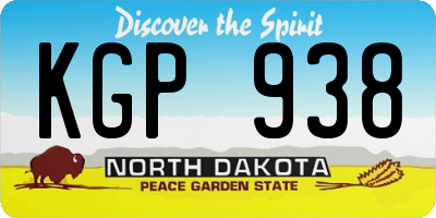 ND license plate KGP938