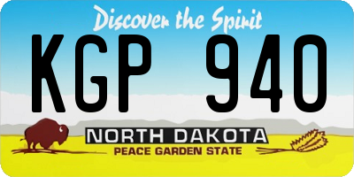 ND license plate KGP940
