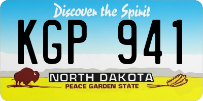 ND license plate KGP941