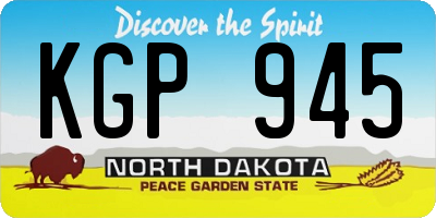 ND license plate KGP945