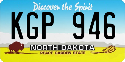 ND license plate KGP946