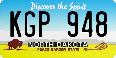 ND license plate KGP948