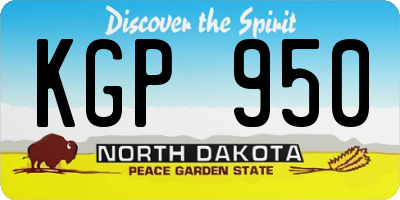 ND license plate KGP950