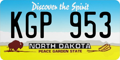 ND license plate KGP953