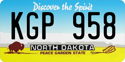 ND license plate KGP958