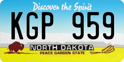 ND license plate KGP959