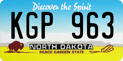 ND license plate KGP963