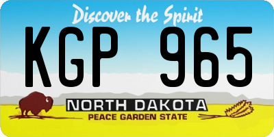 ND license plate KGP965