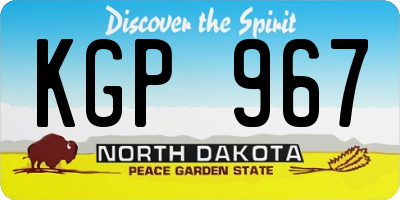 ND license plate KGP967