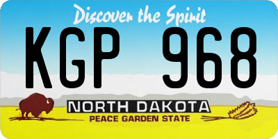ND license plate KGP968