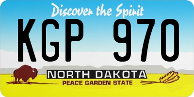 ND license plate KGP970