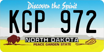 ND license plate KGP972