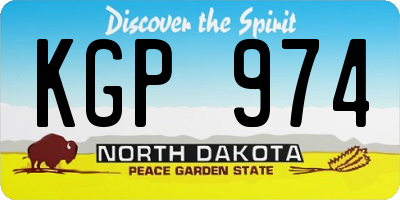 ND license plate KGP974