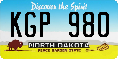 ND license plate KGP980