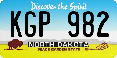 ND license plate KGP982
