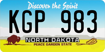 ND license plate KGP983