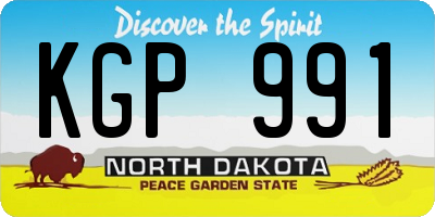 ND license plate KGP991