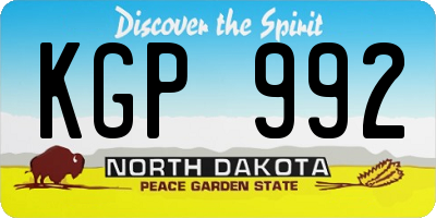 ND license plate KGP992
