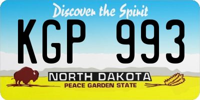 ND license plate KGP993