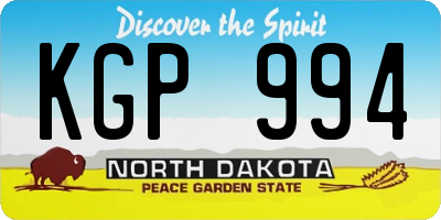 ND license plate KGP994