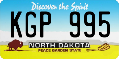 ND license plate KGP995