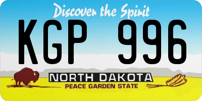 ND license plate KGP996