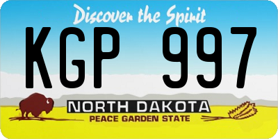 ND license plate KGP997