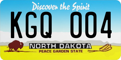 ND license plate KGQ004