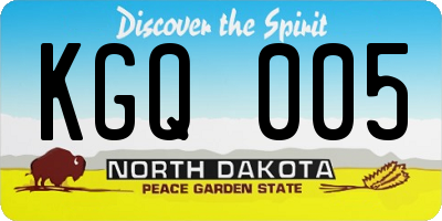 ND license plate KGQ005