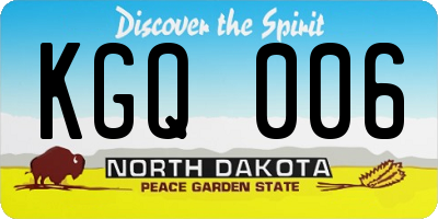 ND license plate KGQ006
