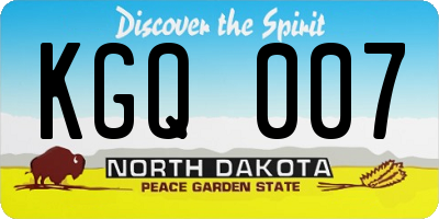 ND license plate KGQ007