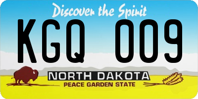 ND license plate KGQ009