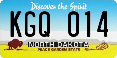 ND license plate KGQ014