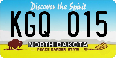 ND license plate KGQ015
