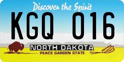 ND license plate KGQ016